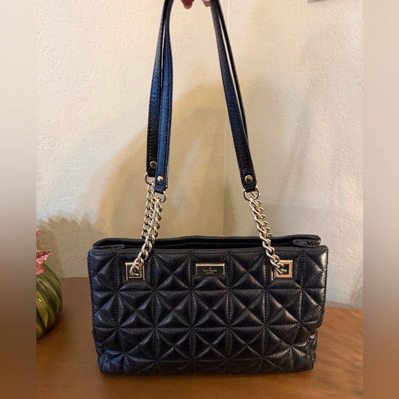 kate spade Handbags - Kate Spade Vintage Black Quilted Shoulder Bag with Gold Chain
